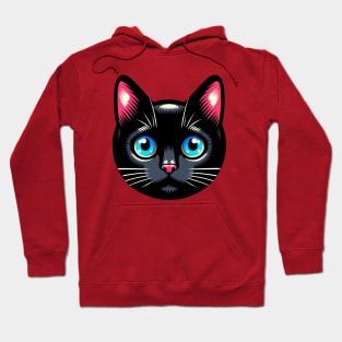 a black cat with big blue eyes Hoodie